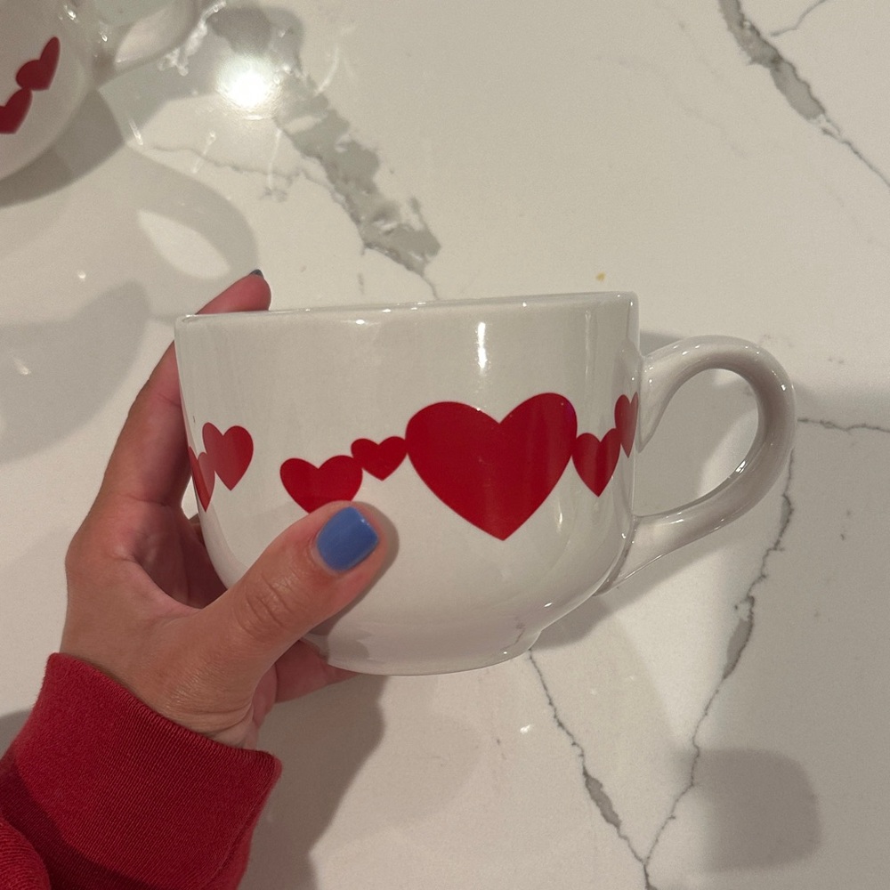 Vintage Set of Red Heart Ceramic Mugs (2) - Picture 8 of 12
